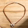 Pingente colares simples corda corrente tecer cruz coração colar para mulheres na moda senhoras acessórios no pescoço 2024 moda jóias femininas