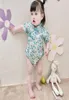 Pagliaccetti stile cinese bambino manica corta pagliaccetto floreale tuta estate cotone cheongsam tuta tuta intera neonato bambino 7237416