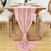 Chiffon Table Runner 30*300 cm Romantic Boho Table Runner för bröllopsfödelsedagsfest Bridal Valentine's Day Table Decoration