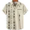 Cor masculina contraste simples compressão casual camisa social para homem costura padrão graffiti manga elegante oversized y2k 240106