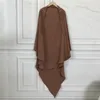 Abbigliamento etnico Eid Preghiera Indumento Lungo Khimar Islam Donna Hijab Uno strato Top senza maniche Abaya Caftano Ramadan Copricapo arabo musulmano