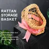 Confezione regalo 10 pezzi mini cesto di fiori intrecciati in rattan fiocco di nastro per bambini culla scatola di caramelle regali di battesimo doccia compleanno