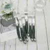 Laguiole Steak widelca ze stali nierdzewnej czarny obiad stołowy łyżka noża łyżka łyżki sztućców restauracja kuchenna 2-10pcs 8 cali 240105