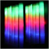 Autres fournitures de fête d'événement RVB LED Glow Foam Stick Cheer Tube Colorf Light In The Dark Anniversaire Fournitures de fête de mariage Festival Deco Dhfxe