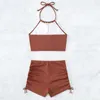 Verão preto maiôs tankini define feminino roupa de banho esportes praia wear dois peças fatos de banho piscina ternos de natação femininos 240105