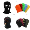 Party Masks Custom Design Embroidery Clava Motorcykel 3 Hål FL FACE KNIT SKI MASK BEANIE HATBEANIE Drop Delivery Home Garden Festive DHWGD