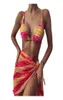Podzielone damskie podzielone węża kostiumu kąpiel trójkąta seksowna lampart bikini diamentowy pasek stroju kąpielowego threePiece set1055613