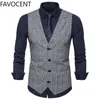Mens Suit Vest Fashion Slim Fit Thin Plaid Men Waistcoat Tops Business Man England Style Man Leisure Suits 240105