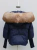 Women Coat Real Silver Fox Fur Collar Hooded White Duck Down Jacket Super Large Fashion Luxury Outerwear Puffer 240105