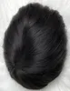 Męski system włosów Pełna cienka skóra Toupee Men Hairpieces Pełna pu toupee czarny 1b Brazylijska dziewicza Remy Human Hair Wymiana na Blac7470348