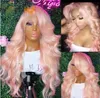 Ishow 13x1 Part 13x4 Transparent Lace Front Wig Body Wave Yellow Green Human Hair Wigs Brown Ginger Blonde Blue Purple Ombre Color4833706