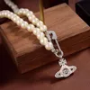 Designer-Juwelen Vivienne Pearl klassische Büroklammer-Mode-Pullover-Kette