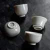 Ensembles de service à thé en céramique de Style japonais, tasse à thé, glaçage gris glacé, tasse à thé de couleur dégradée, ensemble en porcelaine, petit bol pour la maison