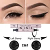 2in1 Wing Eyeliner Stamp Liquid Eyeliner Pencil Triangle Seal Eye Liner Cat Style Stamp Eye Makeup 2 PENS 240106