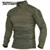 TACVASEN мужские военные боевые рубашки 14 молний с длинным рукавом тактические охотничьи рубашки уличные походные армейские рубашки повседневные пуловеры 240105