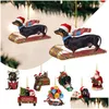 Kerstversiering Boom Hangende Hanger Acryl Kerstman Teckel Kleine Miniatuur Xmas Home Ornament Decoratie Drop Delivery Tuin Dhpuu