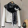 Scarves Spring and autumn European men and women's black and white scarf outdoor travel