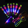 10-100pcs incrível luz brinquedo foguete helicóptero voando brinquedo led luz brinquedos festa diversão presentes elástico catapulta luminosa 240105