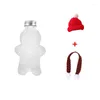 Bottiglie d'acqua Bottiglia di omino di pan di zenzero di Natale Barattolo di caramelle per feste Bevanda di succo Bollitore di plastica di Natale Decorazione regalo per bambini