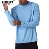 KefiteVd Summer UPF 50メンズ長袖Tシャツ太陽UV保護クイックドライハイキングシャツ釣りTシャツ基本ティートップス240106