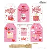 Andra festliga festförsörjningar 60star Alla hjärtans dag Tag Label Gifts Wrap Paper Hanging Taggar Happy Gift Decoration Drop Delivery Home DH7JS