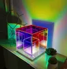 Masa lambaları dekorazione cubo luce notturna rgb atmosfera corlorful acrilico cubo Magico lambada da tavolo ristorante illuminazione3666173