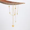 Ожерелья с подвесками, модная двухслойная цепочка в форме сердца, женское ожерелье из 18-каратного золота, колье из нержавеющей стали, водонепроницаемые ювелирные изделия, подарки
