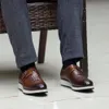 Zapatos casuales para hombre, zapatos clásicos con patrón de cocodrilo genuino para hombres, zapatillas de deporte originales de cuero con hebilla de moda y correa de monje