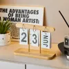 Nordic Living Room Office Decorationwooden Calender Ornament Modern Desk Accessories Simple Home Decor Craft Gift 240106