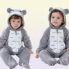 Tutina per bebè Kigurumis Boy Girl Pagliaccetto per neonato Totoro Costume Pigiama grigio con cerniera Abiti invernali Bambino Vestito carino Cat Fancy 25324913