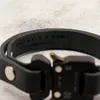 Black ALYX Buckle Bracelet Men Women 1 Quality Cow Leather 1017 9SM Bracelets Classic Press Metal Button 240105