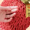 Handtuch Y1UD Chenille-Handwischball mit Aufhängeschlaufe für Küche und Badezimmer, schnell trocknend, weich, saugfähig, Persimmons Handball