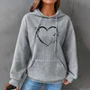 Gymkläder hoodie kvinnliga tröjor älskar tryckt långärmad tröja tröjor