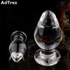 Large Crystal Butt Plug Vagina Ball Big Glass Anal Dildo Bead Adult Sex Toys for Women Men Gay Masturbator 240106