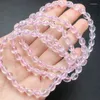 Bracelets à maillons en quartz rose naturel, perles de seau, mode de guérison, personnalisé pour hommes et femmes, bijoux en pierres précieuses, cadeau pour amoureux, 1 pièces