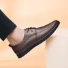 Casual Men's äkta bekväma läder Flat Soft Sole Sneaker High-End Loafers Work Business Driving Shoes 240106 23935