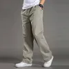 Mens casual Cargo Cotton pants men pocket loose Straight Pant Elastic Work Trousers Brand Fit Joggers Male Super Large Size 240106