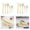 Talheres Conjuntos Gold Sier Aço Inoxidável Food Grade Sierware Talheres Conjunto Utensílios Incluem Faca Garfo Colher Colher De Chá Atacado Drop Del Dhtq3