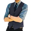 Ternos masculinos terno colete com decote em v lã espinha de peixe casual formal negócios único breasted colete noivo casamento baile para masculino personalizado