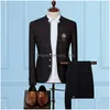 Men'S Suits Blazers Wholesale- Ms50 Standard Collar Classic Custom Made Men Suit Gentleman Style Tailor Slim Fit Wedding For Drop Dhyih