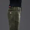 2023 Winter Merk Dikke Warme Hoge Kwaliteit Corduroy Broek Business Casual Mannen Fit Rechte Hoge Taille Broek 240106