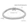 クラシック1521cmテニスブレスレットリアル925シルバージュエリー2mm M 4mm 5a Zironia Eternal Wedding Luxury Sterling Bracelet 240105