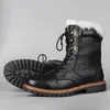 Bottes d'hiver faites à la main en laine naturelle, bottes de neige en cuir véritable les plus chaudes pour hommes, chaussures d'hiver 240106