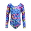 Scene Wear Girls 'One Piece Long Sleeve Ballet Gymnastics Dance Leotards Fashion Print Slim Dancing Bodysuit Dancewear i 5-13 år