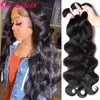 Perismoda Body Wave Bundles Human Hair Brazilian Weaving Natural Black 3 4 Bunds Deal Virgin Hair 30 Inch Raw Hair 240105