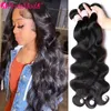 PerisModa Body Wave Bundles Human Hair Brazilian Weaving Natural Black 3 4 Bundles Deal Virgin Hair 30 Inch Raw Hair 240105