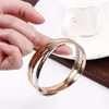 Bangle Parts Simple Pulseras Bangles Sets Jewelry Smooth Surface Stainless Steel Accessories Women Bracelet