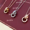 Designer Necklace Gold Necklaces For Women Trendy Jewelry Initial Personalized Custom Chain Diamond Punk Style White Double Ring Love