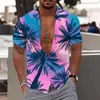 Freizeithemden für Herren, Hawaii-Hemd für Männer, Urlaub, Alltag, Slim-Fit, Oberteile, Fitnessstudio, elegantes Muster, 3D-Kokosnussbaum-Druck, modisches Camisa Y2k