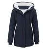 Dames Trenchcoats Winterjas Dikke Uitloper Pluche Gevoerde Kapmantel Warm Katoen Gewatteerd Parka Casual Nepbont Windjack